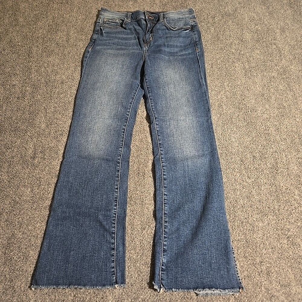 Forever 21 Jeans Women's Size 27 Blue High Rise Cut Offs Stretch Pockets